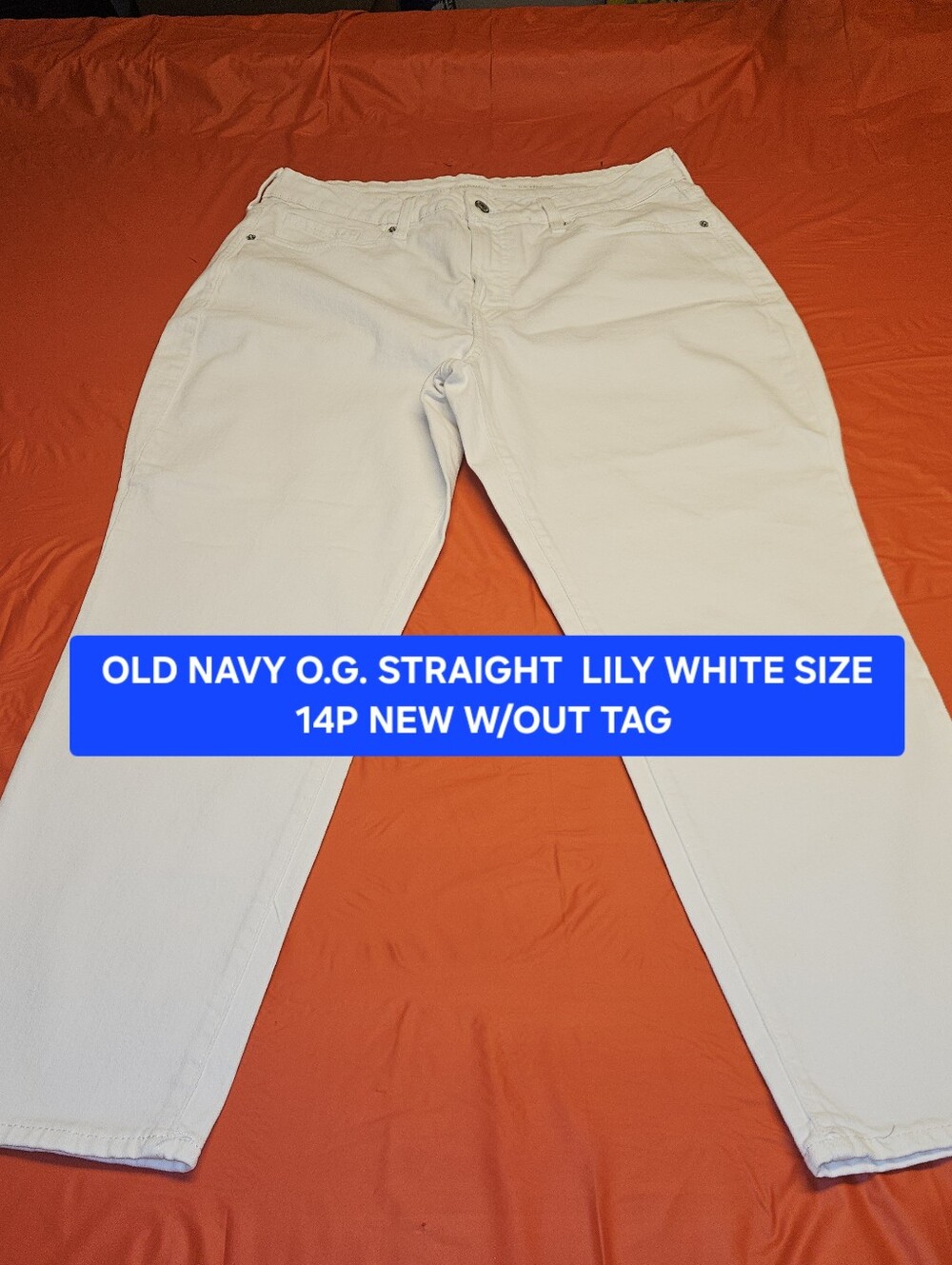 Old Navy OG Straight Calla Lily White Hi Rise Straight w/Secret Pocket Size 14P